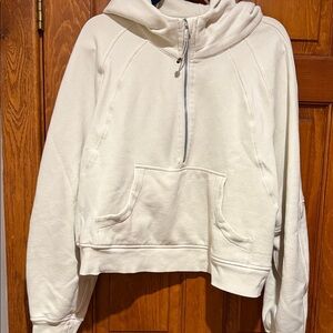 White lululemon Half-Zip Hoodie | Scuba neck